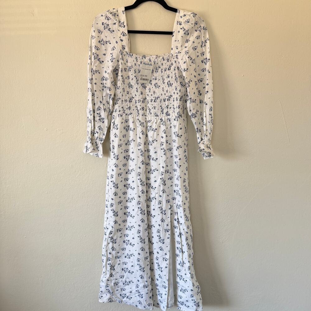 NWT House of Harlow smocked midi dress with slit
